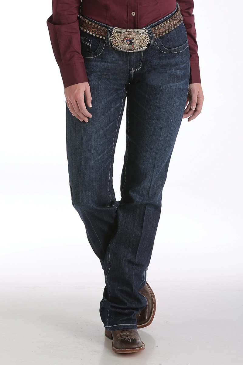 Womens ADA Dark Stone wash relax fit Front view