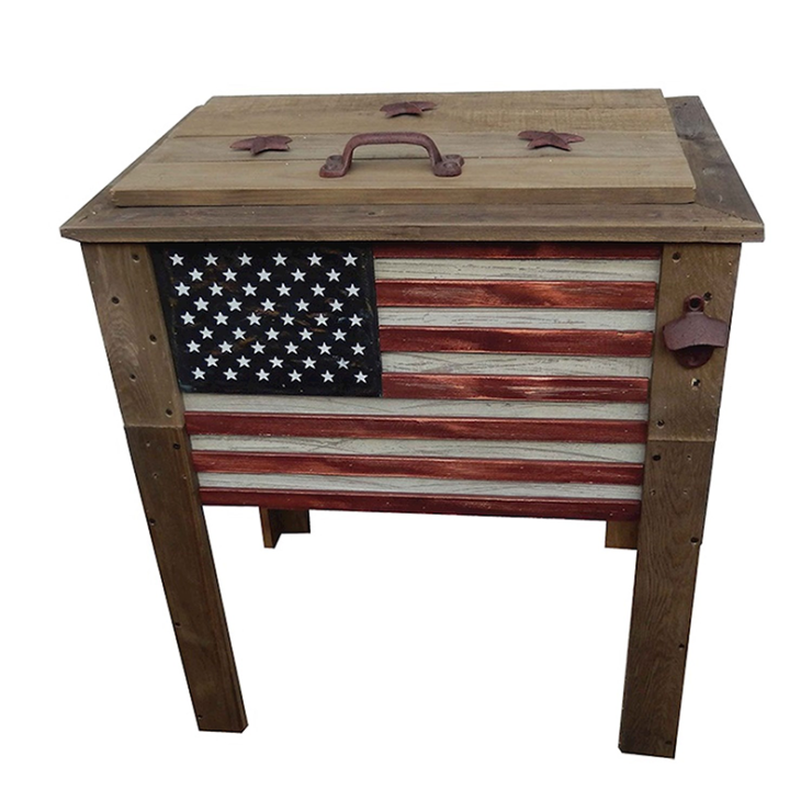 Patriotic Wood Patio Cooler 45qt - Bear River Valley Co-op